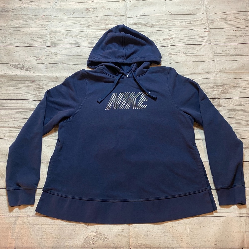 Nike Dri-Fit Hoodie Sweater Gym Vintage Jacket Blue Women's Size Medium‎